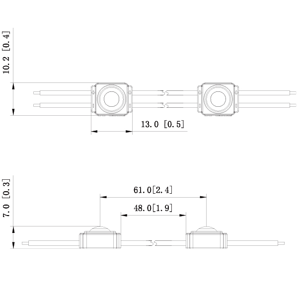 Dimension of micro LED modules ZE01QAT