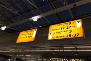 LED signs in airport